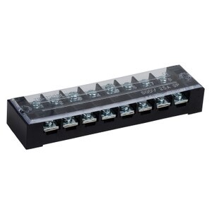 Main product image for 25A Barrier Terminal Block, 8 Position Dual Row Screws 12 Pitch with Cover090-821